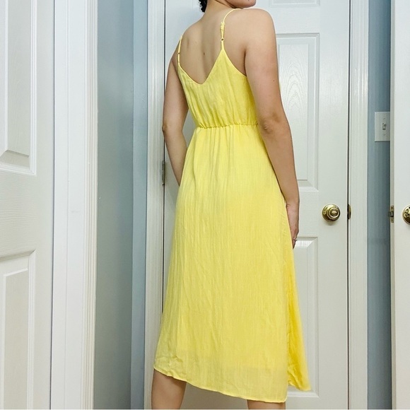 REVOLVE Dress Line and Dot Midi Yellow Sundress Casual Dainty Summer Small - Picture 2 of 7